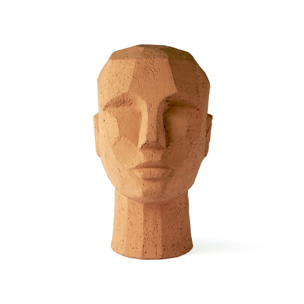 Abstract head sculpture - terracotta