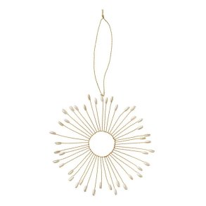 Beaded Ornament Orb Gia  Pearl (13 cm)