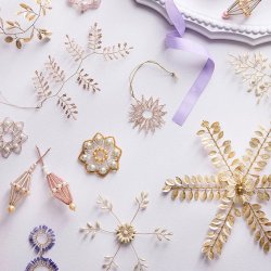 Beaded Ornament Star clio  Champagne (13 cm) 