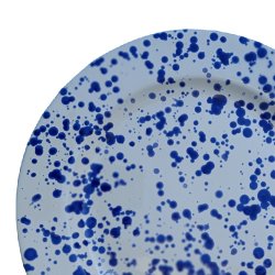 Middags tallerken med kant - bl