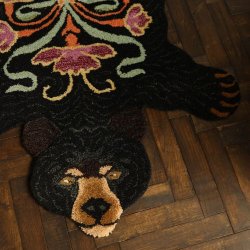 Blooming Black Bear Rug 