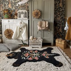 Blooming Black Bear Rug 