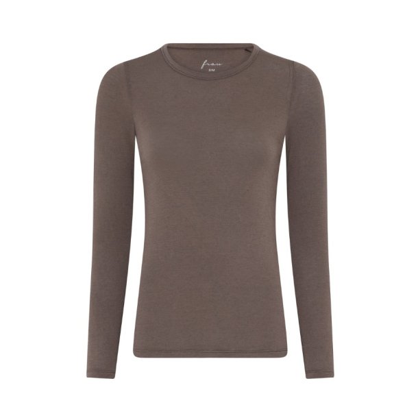 Lucca Top med Cashmere � Lang�rmet � Coffee Quartz