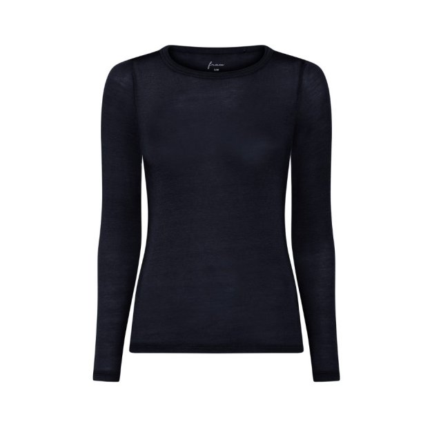 Lucca Top med Cashmere � Lang�rmet � Dark Navy