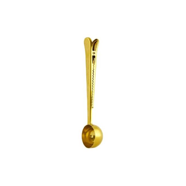 Kaffeske m. klips - guld