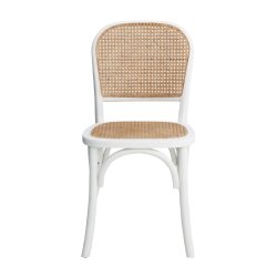 Wicky spisebordsstol med flet - hvid/natur