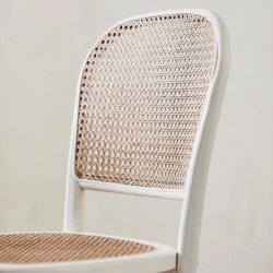 Wicky spisebordsstol med flet - hvid/natur