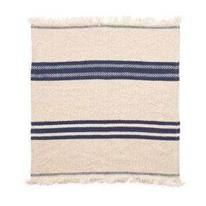 The Belgian Table Throw Napkin - Indigo Stripe 