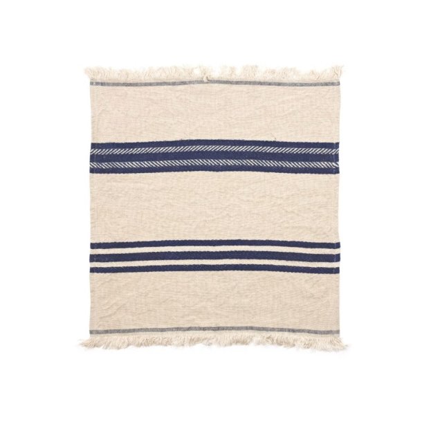 The Belgian Table Throw Napkin - Indigo Stripe 