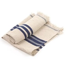 The Belgian Table Throw Napkin - Indigo Stripe 