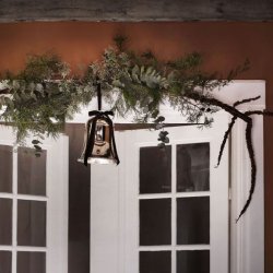 Juleklokke i glas med glimmer kant