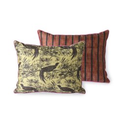 Printed silk cushion - jungle