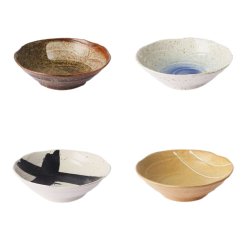 Japanese shallow bowl - D - sand white