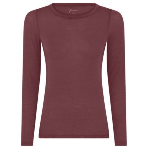 Lucca Top med Cashmere � Lang�rmet � Red Mahogany
