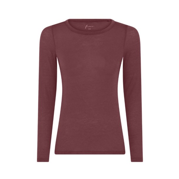 Lucca Top med Cashmere � Lang�rmet � Red Mahogany