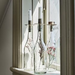 Lysestage til flaske - antik messing