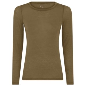 Lucca Top med Cashmere � Lang�rmet � Military Olive