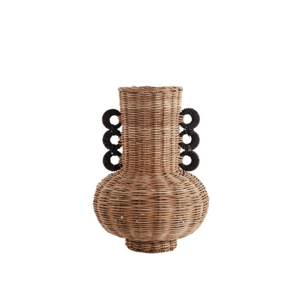 Rattan vase - sorte runde hanke