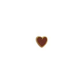 Petit Love Heart Mocha Enamel - Single