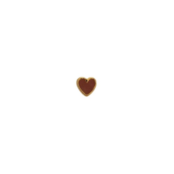 Petit Love Heart Mocha Enamel - Single