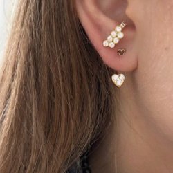 Petit Love Heart Mocha Enamel - Single