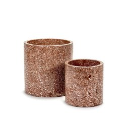 Pot terrazzo - brown - 18