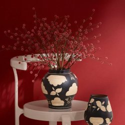 Frosted Ilex Berry Branch - Scarlet