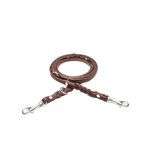 Dog Leash Riverside Park Saddle Brown Silver