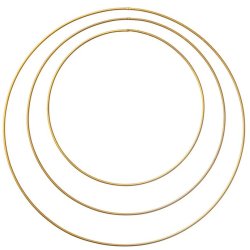 Round Rings  Golden (st med 3 stk.)