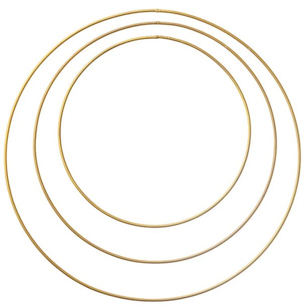 Round Rings  Golden (st med 3 stk.)