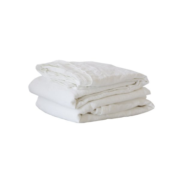 Linen table cloth - bleached white