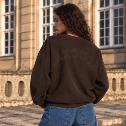 Silvia Sweatshirt w. Logo � Dark Brown
