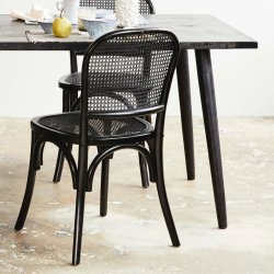 Wicky spisebordsstol med flet - sort