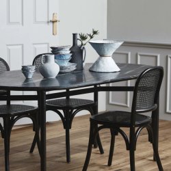 Wicky spisebordsstol med flet - sort