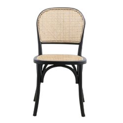 Wicky spisebordsstol med flet - sort/natur