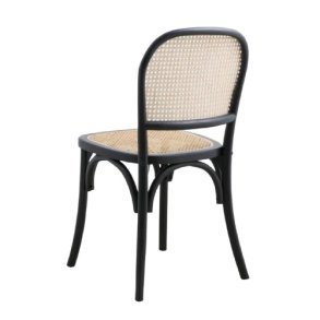 Wicky spisebordsstol med flet - sort/natur