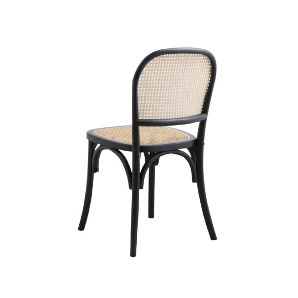 Wicky spisebordsstol med flet - sort/natur