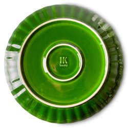 The emeralds ceramic dinner plate ribbed - green