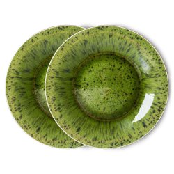 The emeralds ceramic dinner plate - spotted green