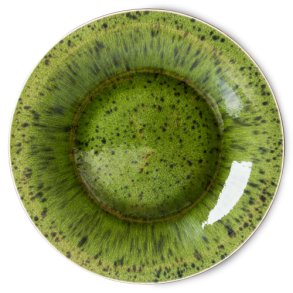 The emeralds ceramic dinner plate - spotted green