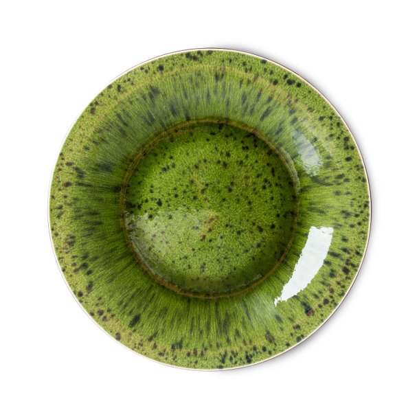 The emeralds ceramic dinner plate - spotted green
