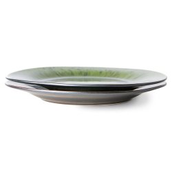 The emeralds ceramic dinner plate - spotted green