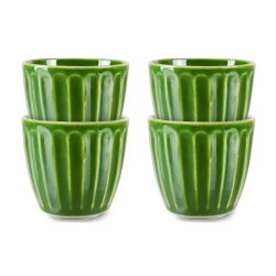 The emeralds ceramic mug - ribbed green