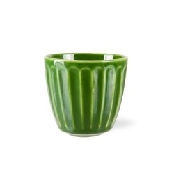The emeralds ceramic mug - ribbed green