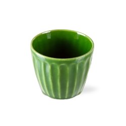 The emeralds ceramic mug - ribbed green