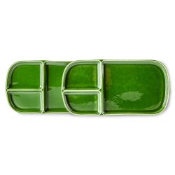 The emeralds ceramic plate rectangular - green 