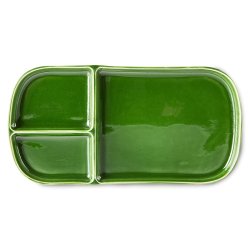 The emeralds ceramic plate rectangular - green 