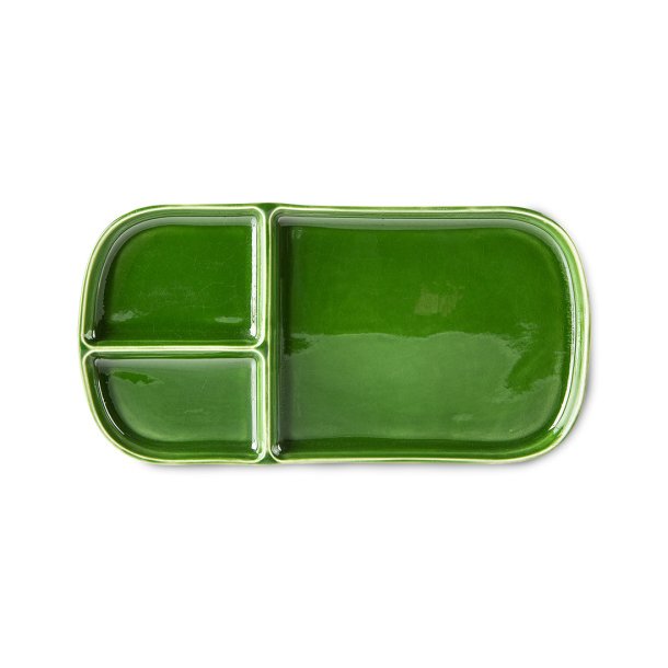 The emeralds ceramic plate rectangular - green 