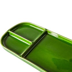 The emeralds ceramic plate rectangular - green 
