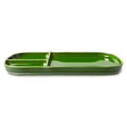 The emeralds ceramic plate rectangular - green 